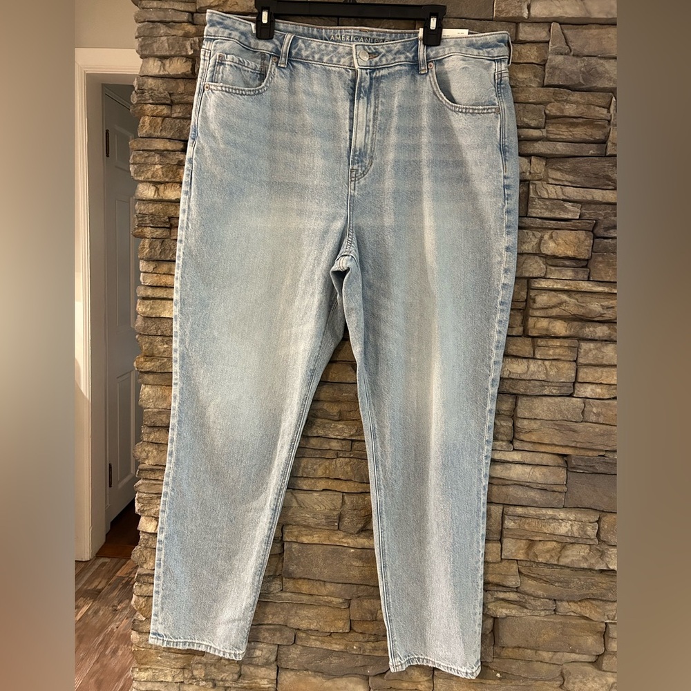 American Eagle Mom Jean 34W High Rise Jeans Women’s Size 18 Plus New STRIGID